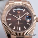 Rolex Day-date 8285 Movement 40mm Brown Face Rose Gold President Strap Men Watch